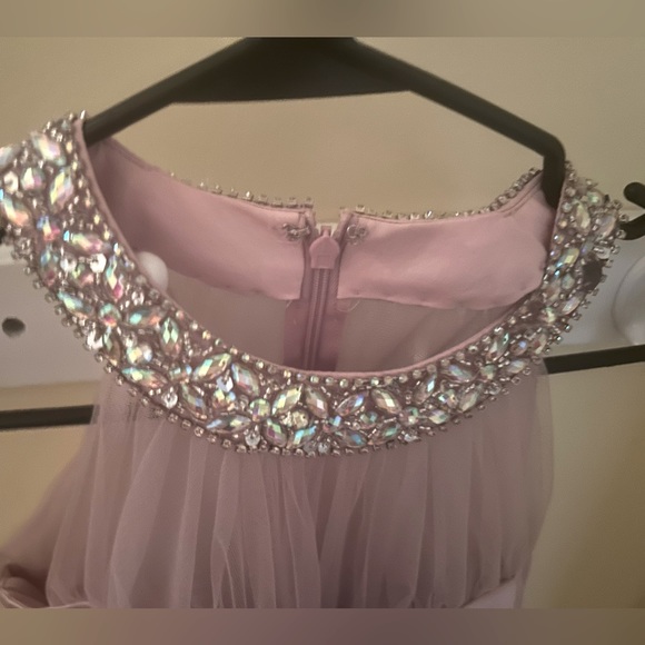 May Queen Pink Satin and Mesh Dress - Picture 5 of 8